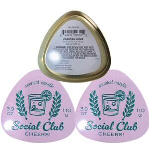 Social Club Cheers! Scented 3.9oz Candles – Set of 3 – Cocktail Hour Collection